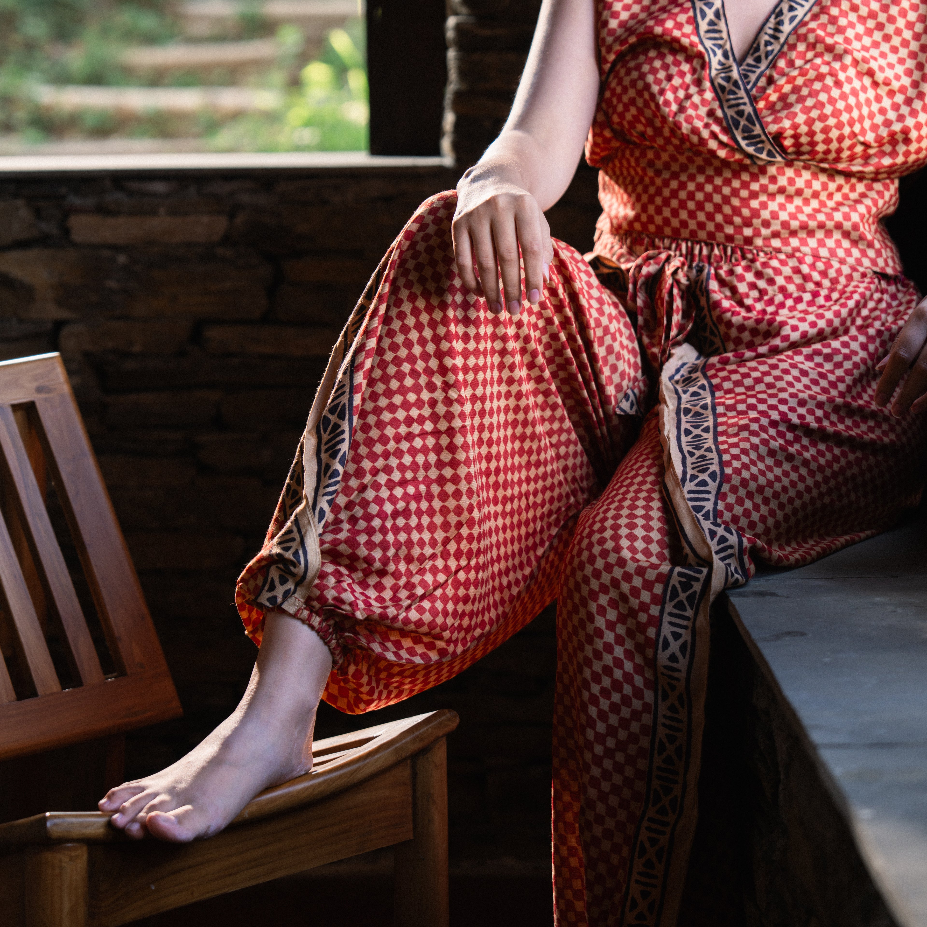 Madder Checkered Grid Coord Set