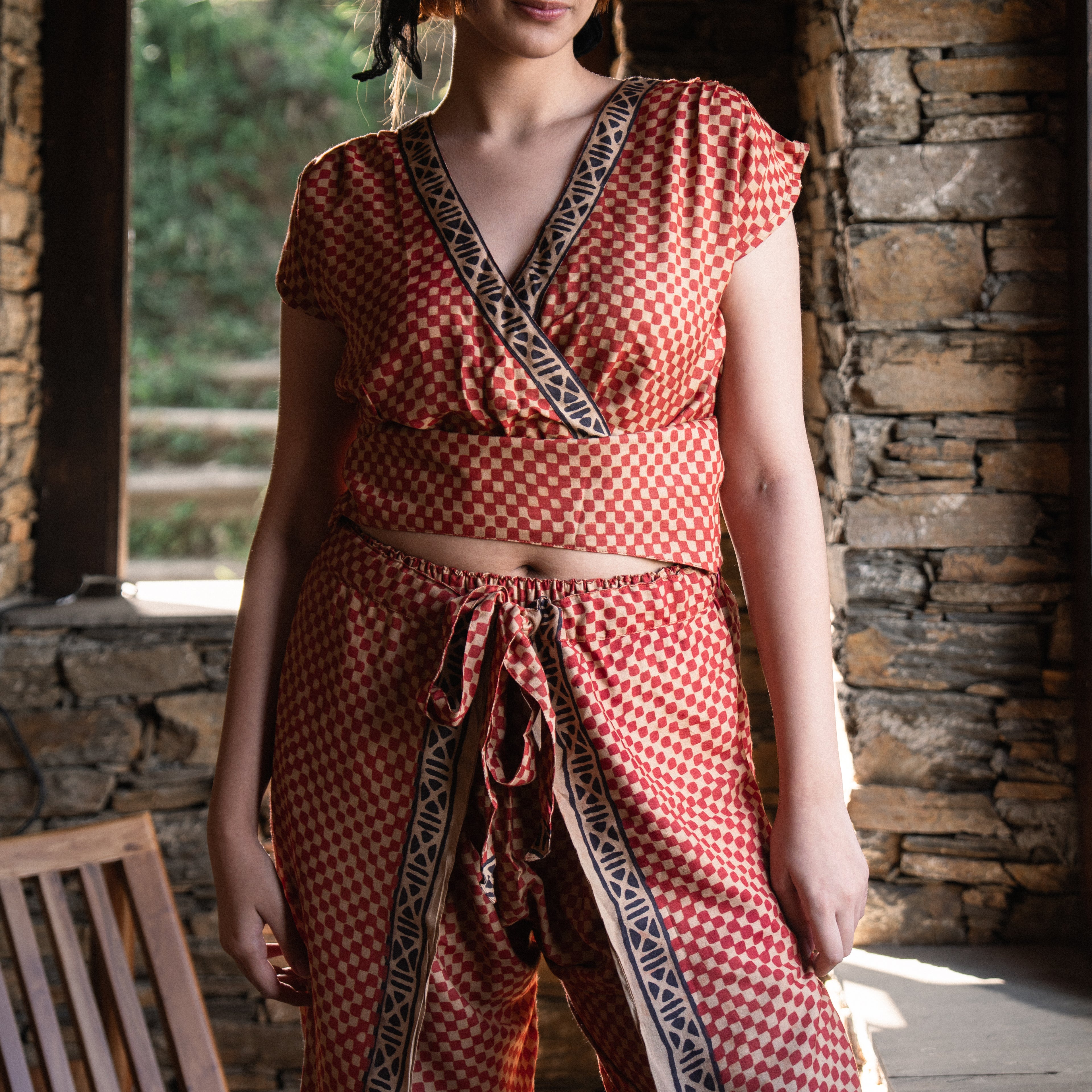 Madder Checkered Grid Coord Set