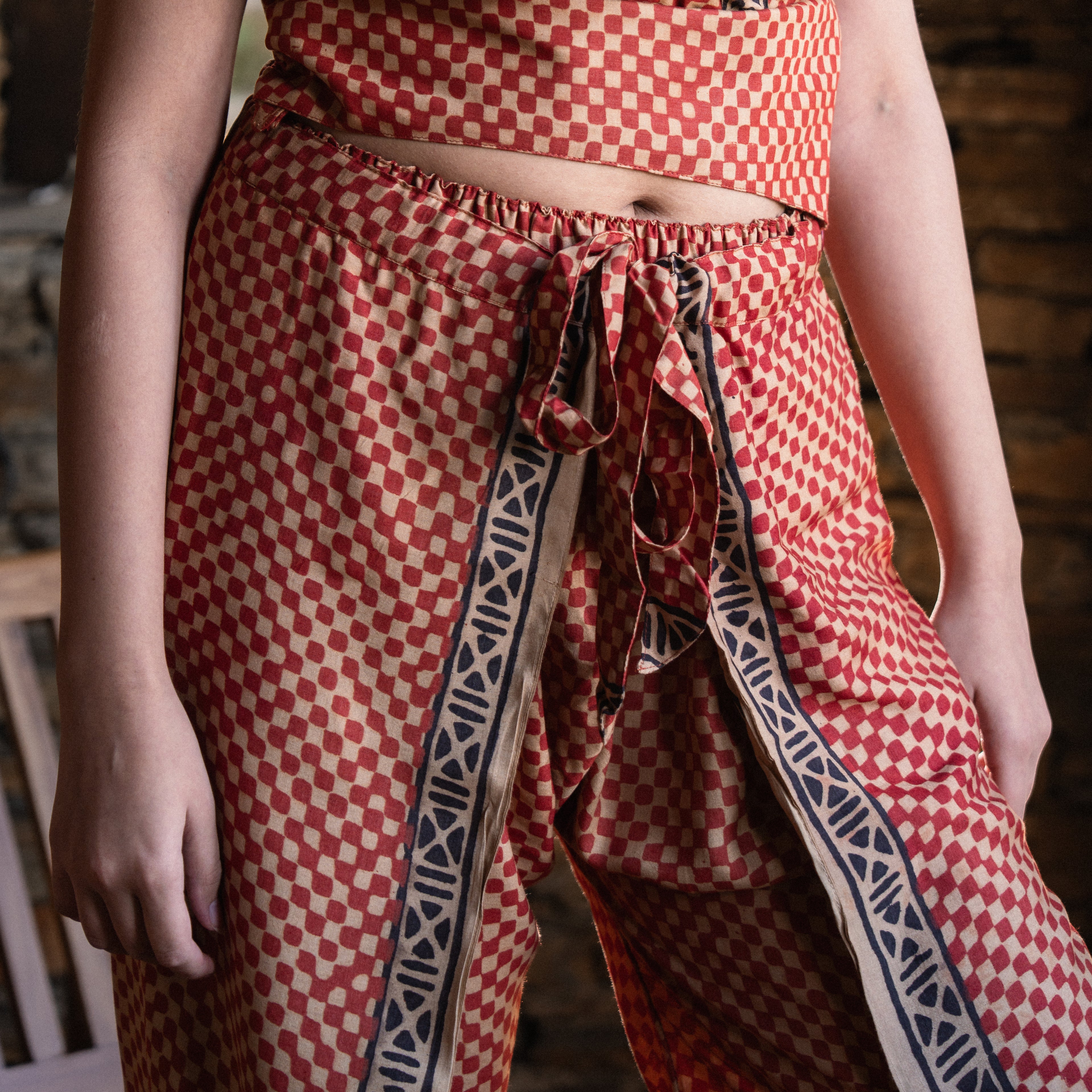 Madder Checkered Grid Coord Set